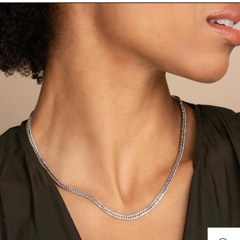 Mejuri Double Curb Chain Necklace in sterling silver